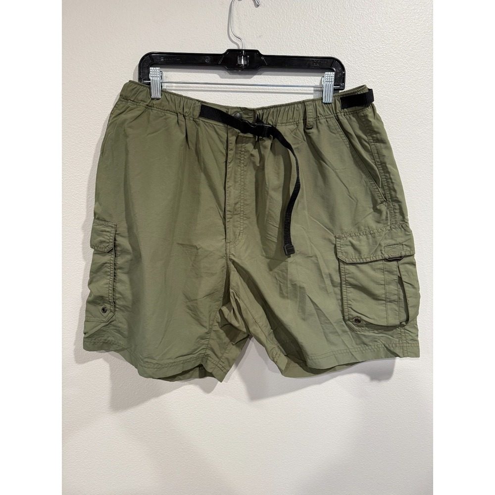 REI Cargo Shorts Men's‎ XL Green Belted Utility Pockets Hiking Outdoor UPF 50+